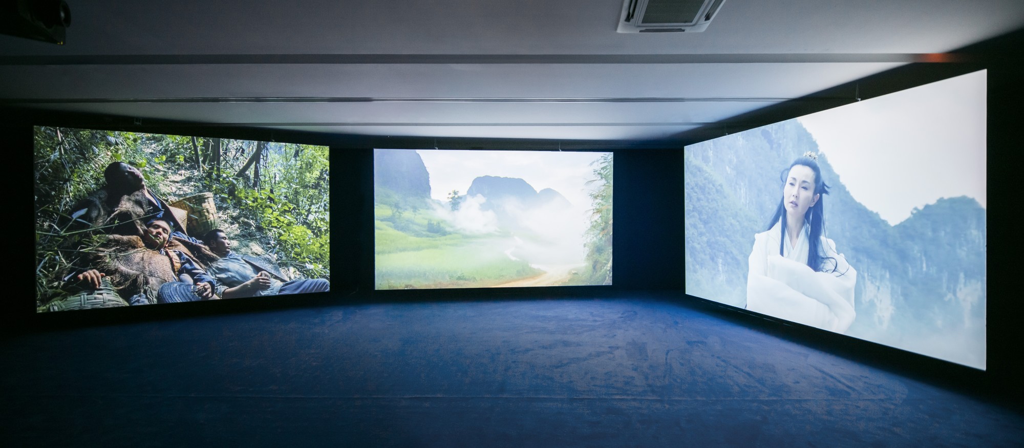 Irreversible Intrusion. K11 Art Foundation, Shanghai, 2016  49'41'', three-screen installation, 35mm film transferred to digital, colour, 9.2 sound