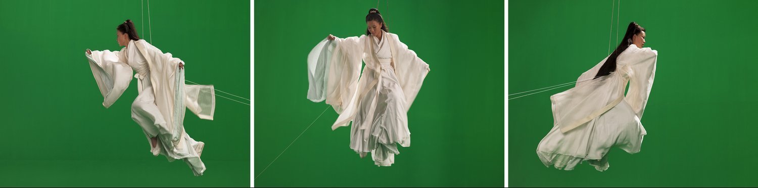 Isaac Julien, Green Screen Goddess, Triptych (Ten Thousand Waves), 2010