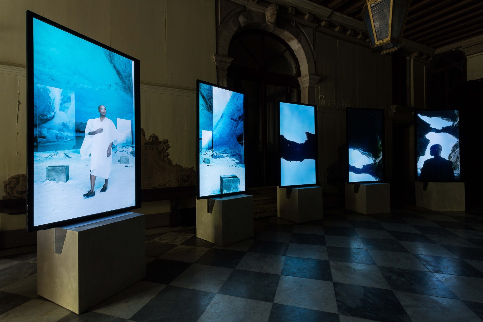 Stones Against Diamonds, Rolls-Royce Arts Programme. Palazzo Malipiero, Venice, 2015  58'28'', high definition video on 5 portrait screens, colour, stereo sound