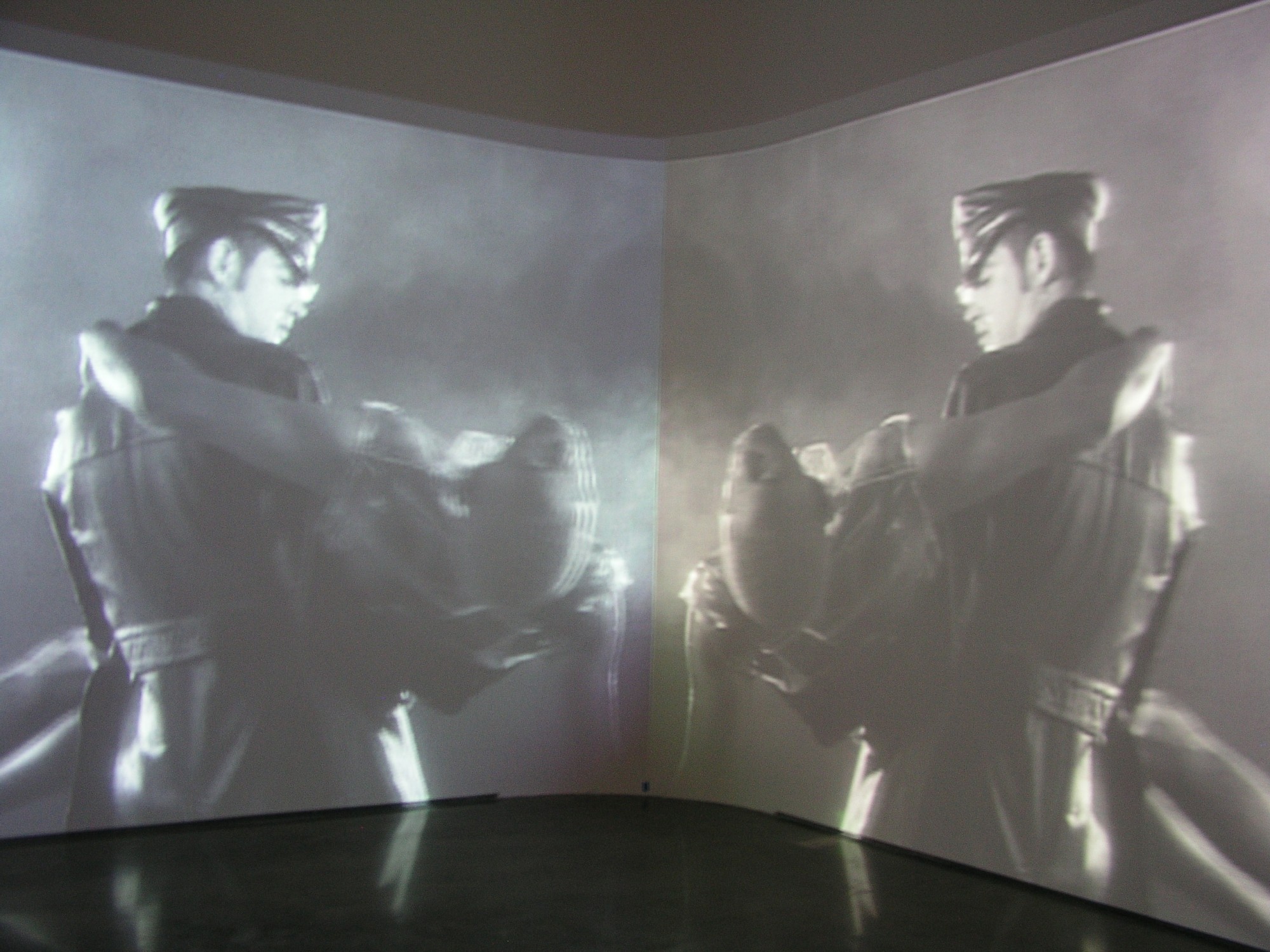 Wrestle. CCS Bard Hessel Museum, New York, 2006  10', 16mm film transferred to digital, black & white, sound